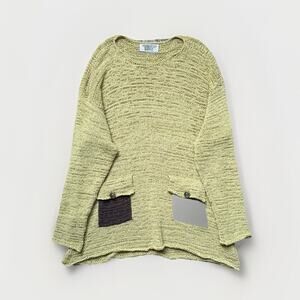 Sue (P) Knits Sweater L Heavyweight Hand Knit Grandmacore Granny Baggy Oversized